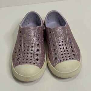 Native Jefferson Slip-On Kids Pink Glitter Size 9C